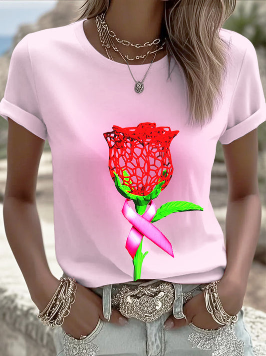 Women's gradient 3d печатни случайни тениска