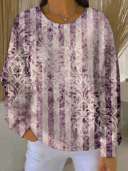 Жените реколта лилаво райета флорални суитчър