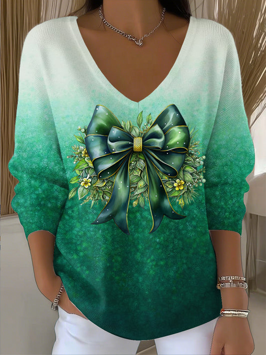 Коледен лък за жени art v-neck top