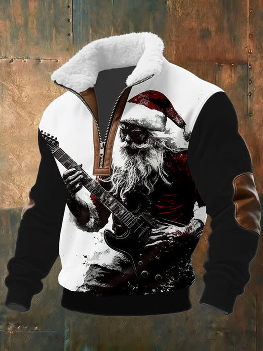 Мъжки реколта коледа изкуство вяра случайни козина яка дебел суитчър