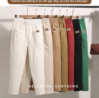 🎁Ограничено време 50% отстъпка⏳Дамски памучен панталон с ластик на талията