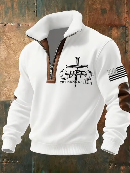 Мъжки реколта изкуство вяра случайни козина яка суитчър